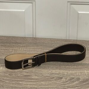 Coach Men's‎ Leather Belt 33” Classic Brown Silver Tone Buckle F13 F66100 NWOT